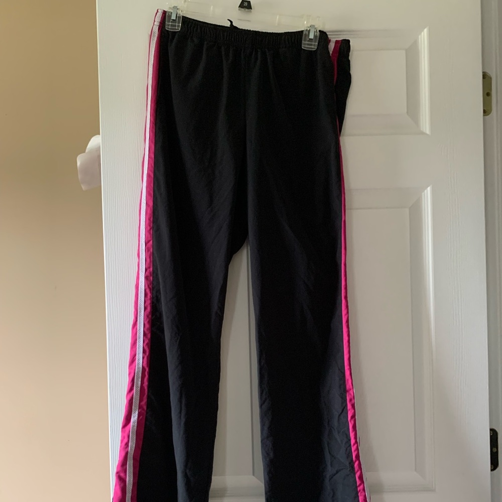 Black and pink Nike track pants size L 12-14